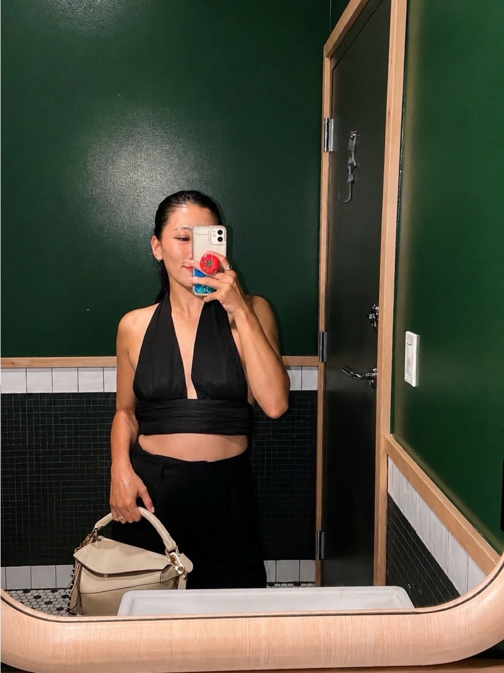 Zara Black Halter Wrap Crop Top